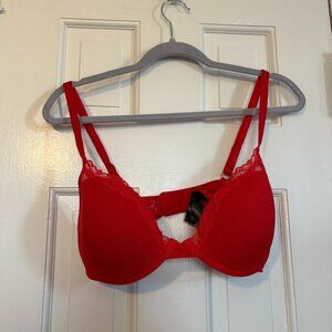 Pepper All You Lace Mesh Bra Lightly Lined Red - 40B